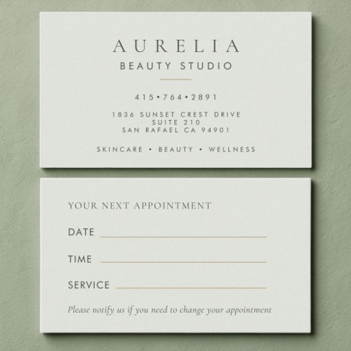 Sage Green Office Appointment Card
