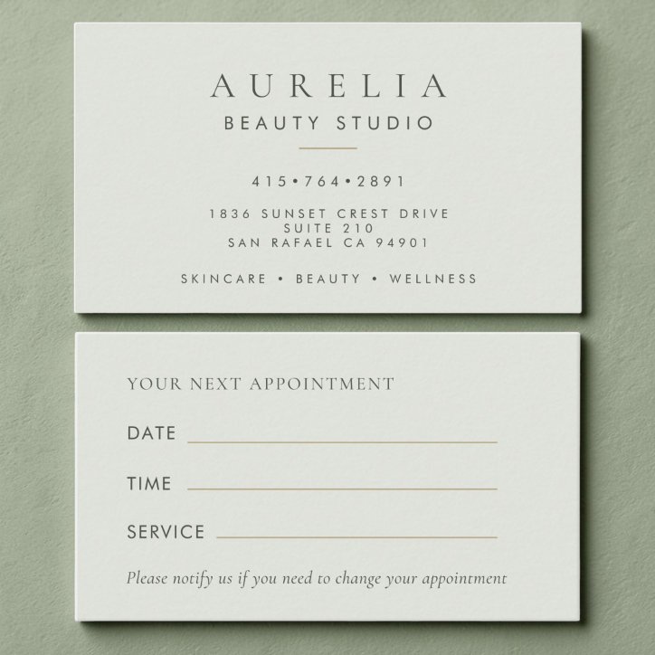 Sage Green Office Appointment Card