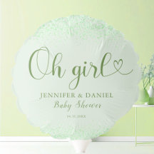 Sage Green Oh Girl Script Confetti