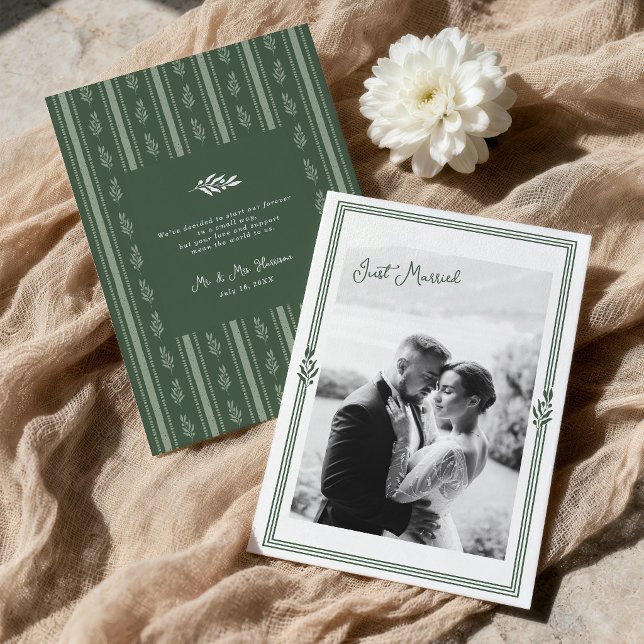 Sage Green Olive Branch Elopement Announcement (Creator Uploaded)