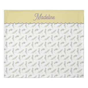 Sage Green Olive Branch Pattern Name Duvet Cover