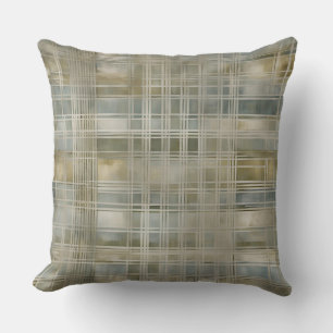 Sage Green Olive Dusty Blue Farmhouse Plaid Throw Pillow