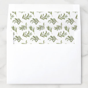 Sage Green Olive Leaves Wedding Envelope Liner