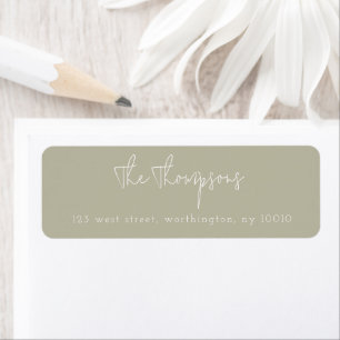 Sage Green Olive Simple Return Address Label