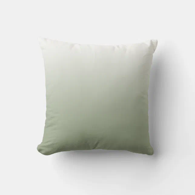 Sage Green Ombre Throw Pillow | Zazzle