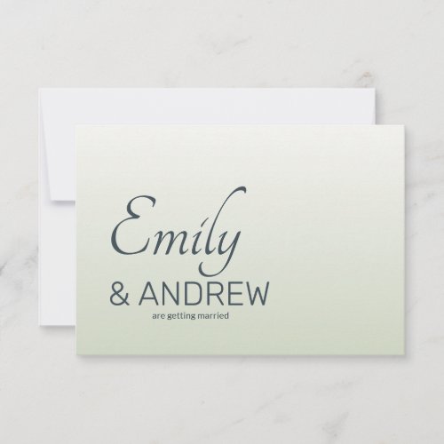 Sage Green Ombre Wedding Save_the_Date Card