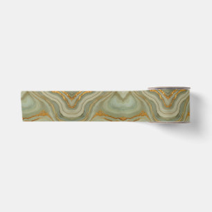 Sage Green Onyx With Gold Satin Ribbon