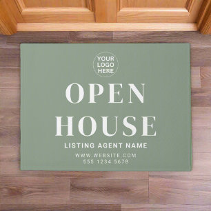 Sage Green Open House & Business Entrances Doormat