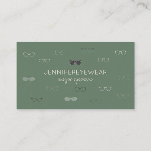 Sage Green Optical Eye sunglasses Business Card