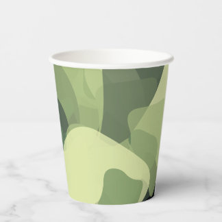 Sage Green Organic Abstract Pattern Paper Cups