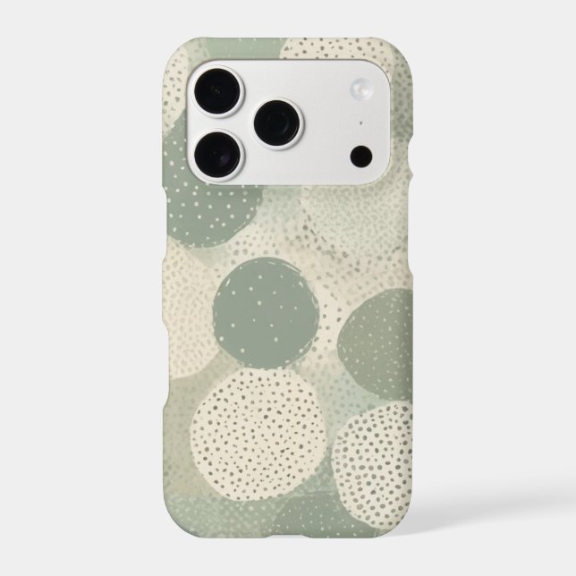 Sage Green Organic Dot Pattern iPhone Case (Back)