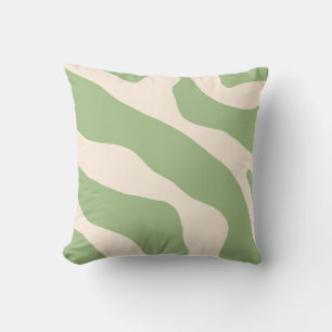 Sage Green Organic Forms Abstract Minimalistic  Throw Pillow