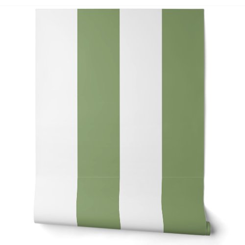 Sage Green Oversized Cabana Stripe Wallpaper Sage Green Oversized Cabana Stripe Wallpaper