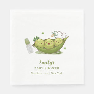 Sage Green Pacifier Sweet Pea In Pod Baby Shower Napkins
