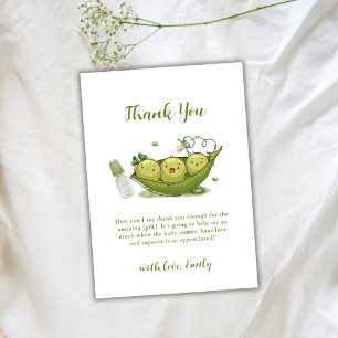 Sage Green Pacifier Sweet Pea In Pod Baby Shower Thank You Card
