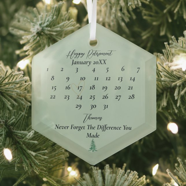 Sage green Pagoda Christmas Tree Retirement Glass Ornament (Insitu)
