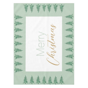 Sage green Pagoda Christmas Tree Tablecloth