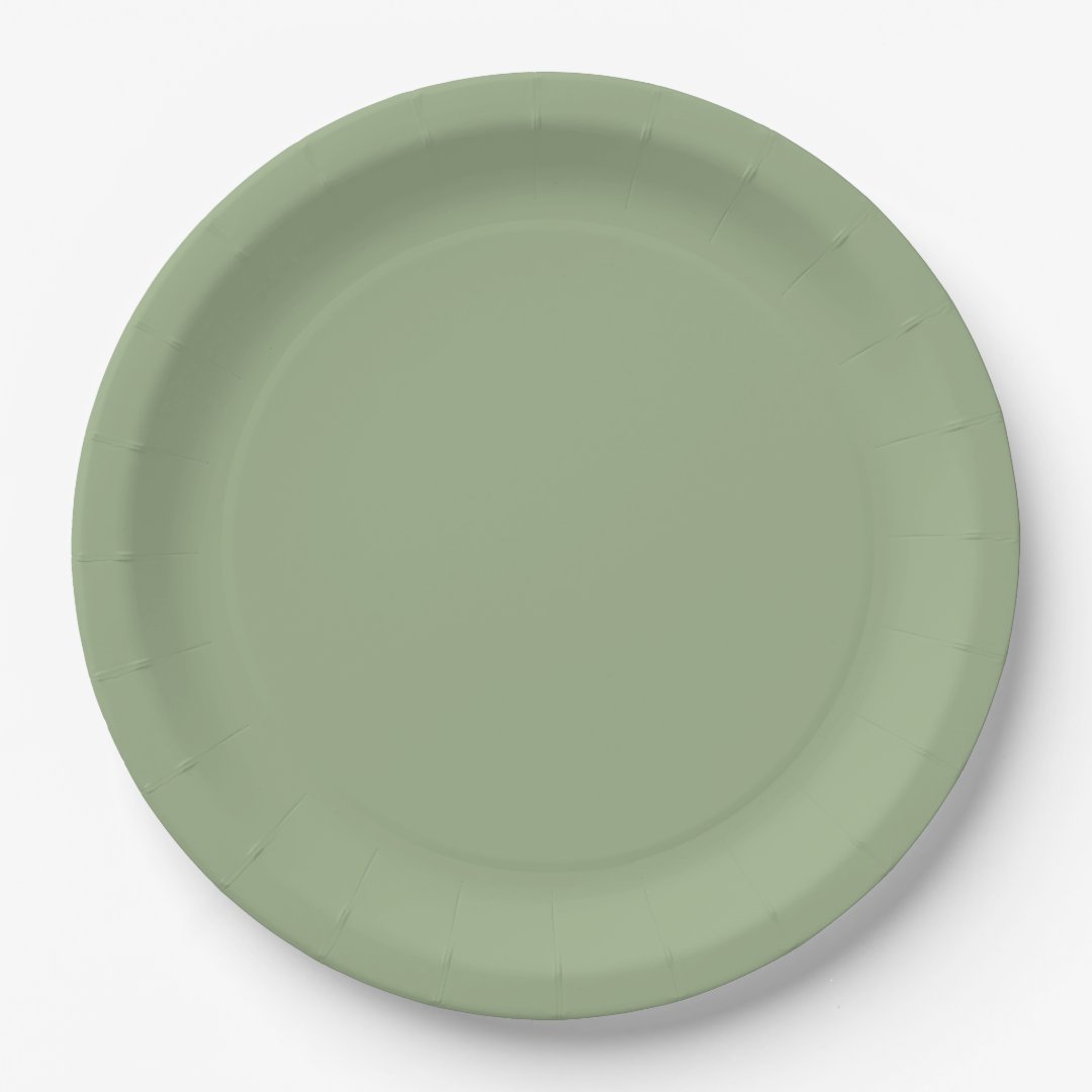Sage Green Paper Plates Zazzle
