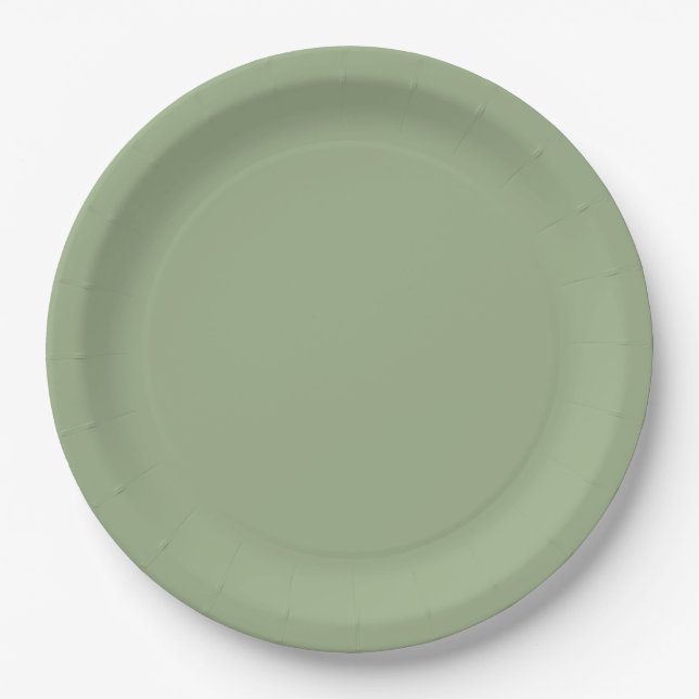 Sage Green Paper Plates (Front)