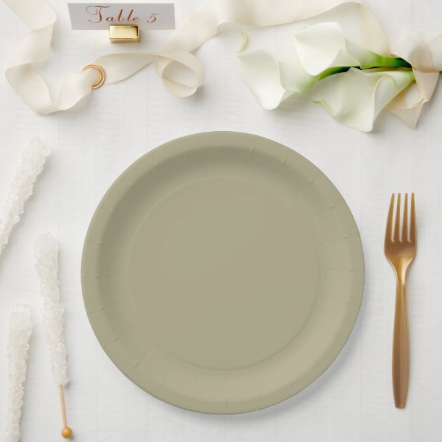 Sage Green Paper Plates (Wedding)