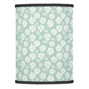 Sage Green Pastel Light Mint White Boho Florals Lamp Shade