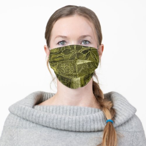 Sage Green Patchwork Fabric Texture Face Mask