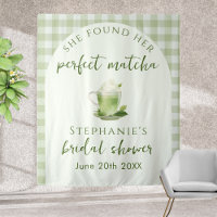 Sage Green Perfect Matcha Bridal Shower Backdrop