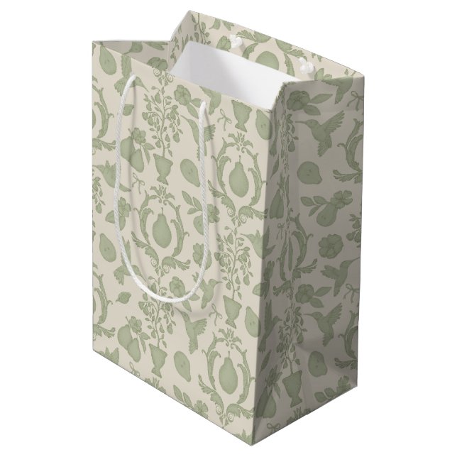 Sage Green Perfect Pear Bridal Shower Gift Bag (Back Angled)