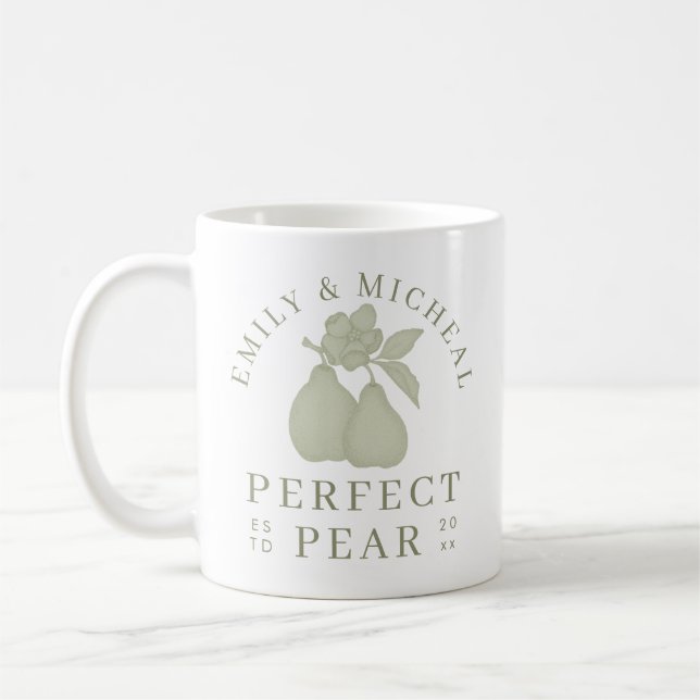 Sage Green Perfect Pear Bridal Shower Mug (Left)