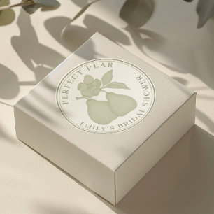 Sage Green Perfect Pear Bridal Shower Stickers