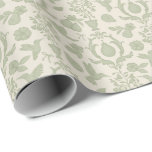 Sage Green Perfect Pear French Country Bridal  Wrapping Paper<br><div class="desc">Add rustic elegance to your gifts with this sage green Perfect Pear French country damask wrapping paper. Featuring hand-drawn pears, florals, and hummingbirds in a classic toile-inspired design, this versatile wrap is perfect for bridal shower favors, wedding presents, or any special occasion. Designed to coordinate with the entire Perfect Pear...</div>