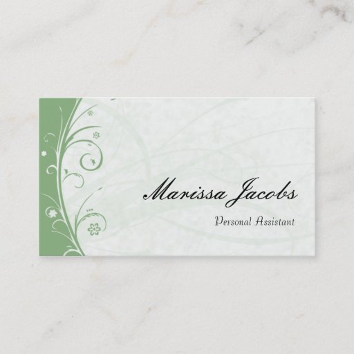 Customizable Sage Green Personal Assistant Business Card