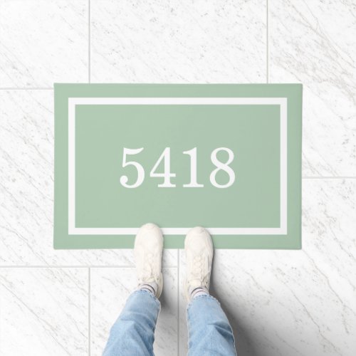 Sage Green Personalized Address Number Doormat