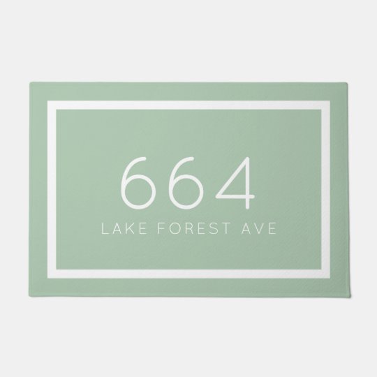 Sage Green Personalized Address Number Doormat