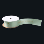 Sage Green Personalized Anniversary Gift Satin Ribbon<br><div class="desc">This custom light green and gold wedding anniversary ribbon with custom message and number of years is great for gift wrapping. It will make your gift boxes look really cute. Different color options are available.</div>