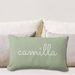 Sage Green Personalized Baby Name Throw Pillow<br><div class="desc">Sage Green Personalized Baby Name Pillow. Custom Pillow for Baby Room Decor. Perfect Nursery Gift.</div>