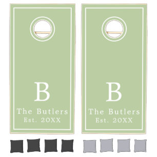Sage Green Personalized Cornhole Board Set 