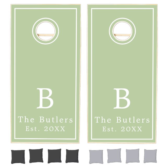 Sage Green Personalized Cornhole Board Set  (Set)