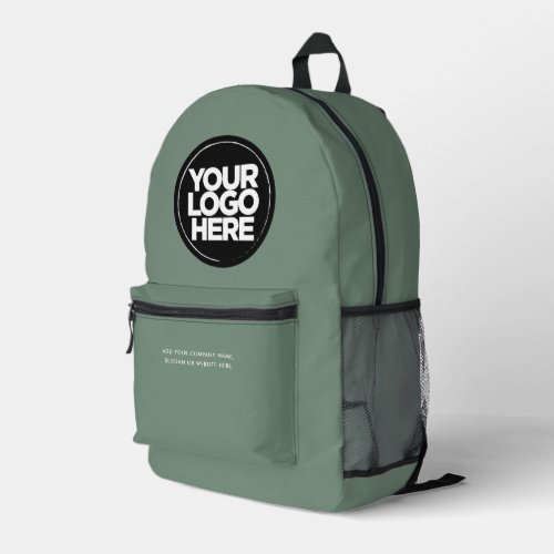 Sage Green  Personalized Corporate Logo and Text Printed Backpack