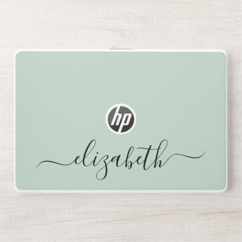 Sage Green Personalized HP Laptop Skin