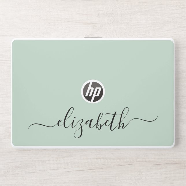 Sage Green Personalized HP Laptop Skin (Front)