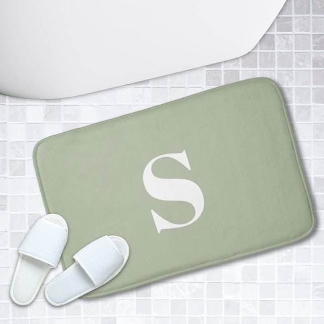 Sage Green Personalized Monogram Bath Mat (Sage Green Personalized Monogram Bath Mat
)