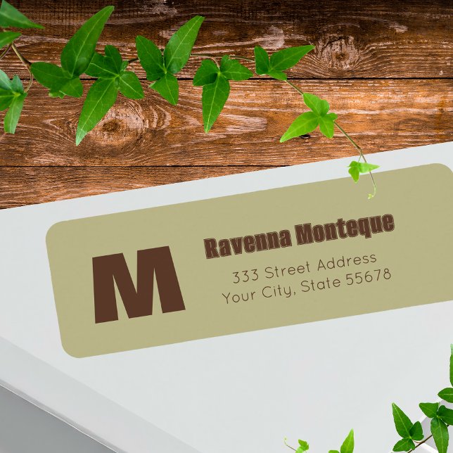 Sage Green Personalized Monogram Letter Name Label (Creator Uploaded)