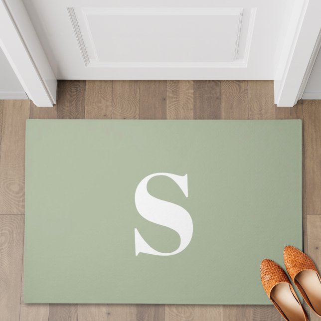 Sage Green Personalized Monogram Welcome Mat (Sage Green Personalized Monogram Welcome Mat
)