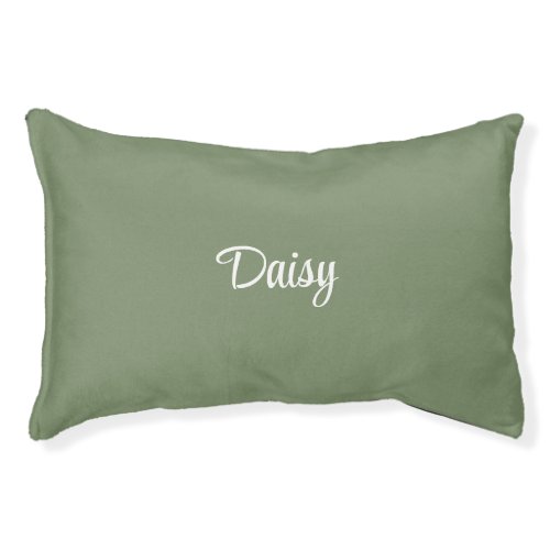 Sage Green Personalized Name Dog Bed