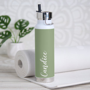 Sage Green Personalized Wedding Bridesmaid Water Bottle