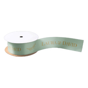Sage Green Personalized Wedding Gift Ribbon