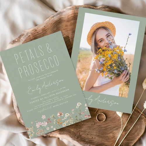 Sage Green Petals  Prosecco Wildflower Photo 