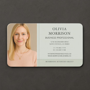 Sage Green Photo Business Card