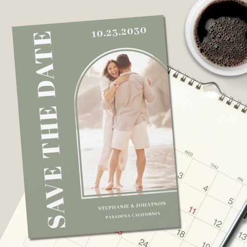 Sage Green Photo Save The Date